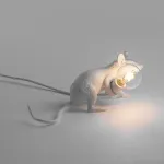 Настольная лампа Mouse Lying White с оригинальным оформлением в виде милой мышки