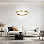 Подвесная люстра Light Ring Horizontal D80 Золотой с акриловым плафоном