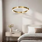 Подвесная люстра Light Ring Horizontal D80 Золотой с акриловым плафоном