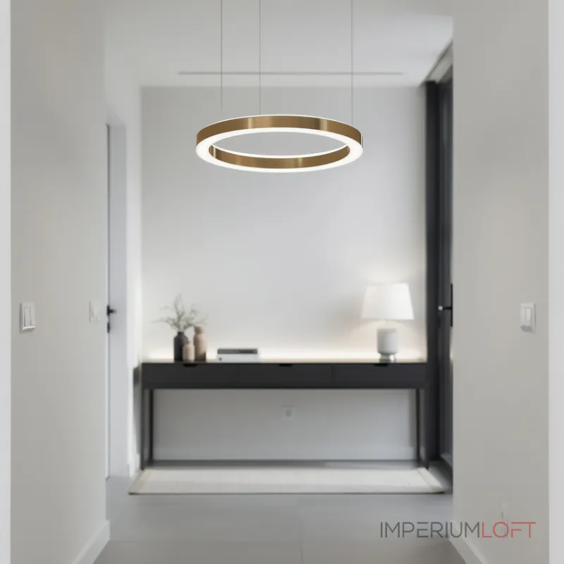 Подвесная люстра Light Ring Horizontal D80 Золотой с акриловым плафоном