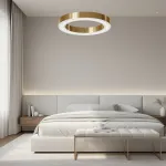 Подвесная люстра Light Ring Horizontal D50 Золотой с акриловым плафоном