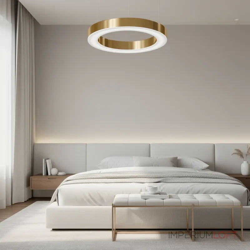 Подвесная люстра Light Ring Horizontal D50 Золотой с акриловым плафоном Подвесная люстра Light Ring Horizontal D50 Золотой с акриловым плафоном