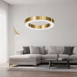 Подвесная люстра Light Ring Horizontal D50 Золотой с акриловым плафоном