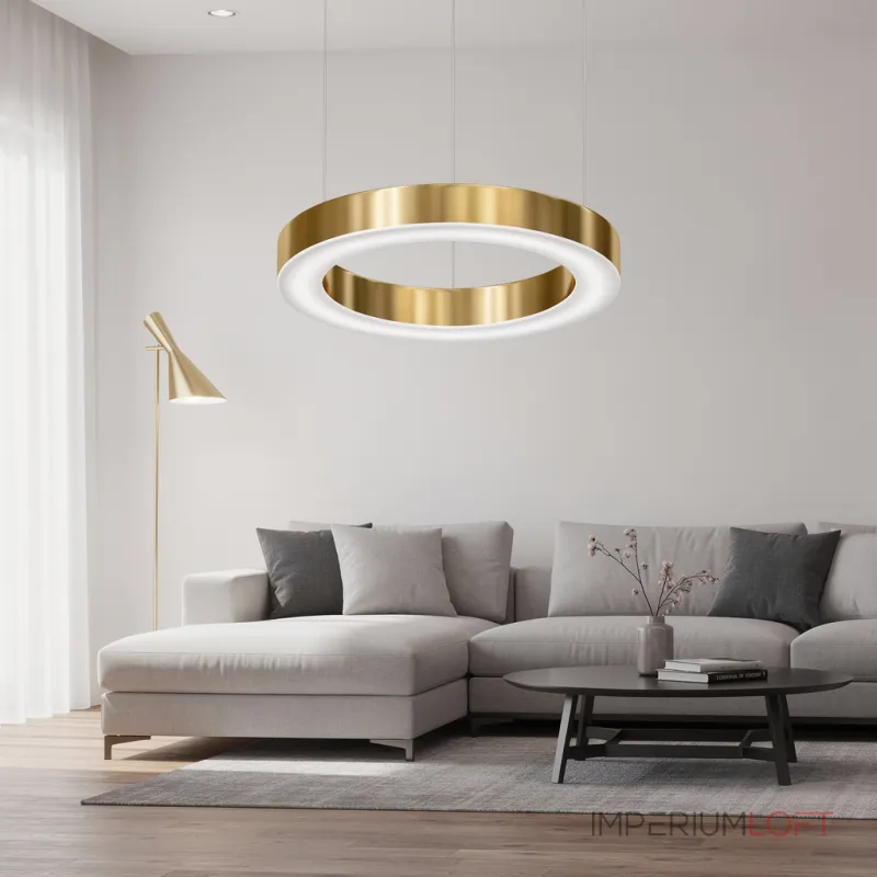Подвесная люстра Light Ring Horizontal D50 Золотой с акриловым плафоном Подвесная люстра Light Ring Horizontal D50 Золотой с акриловым плафоном
