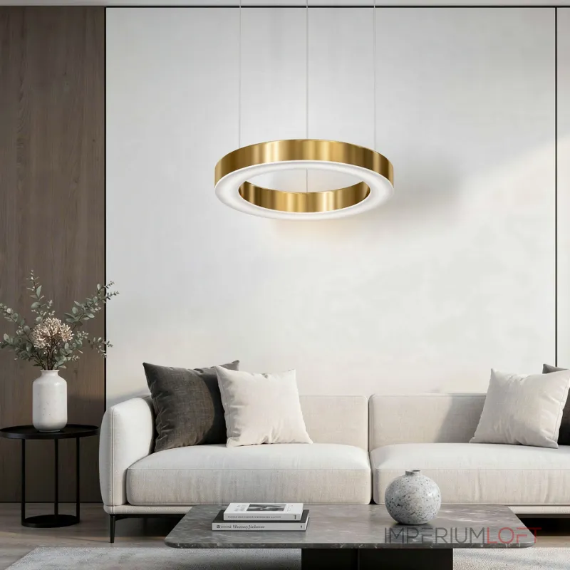 Подвесная люстра Light Ring Horizontal D50 Золотой с акриловым плафоном Подвесная люстра Light Ring Horizontal D50 Золотой с акриловым плафоном