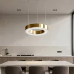 Подвесная люстра Light Ring Horizontal D40 Золотой с акриловым плафоном