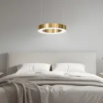 Подвесная люстра Light Ring Horizontal D40 Золотой с акриловым плафоном
