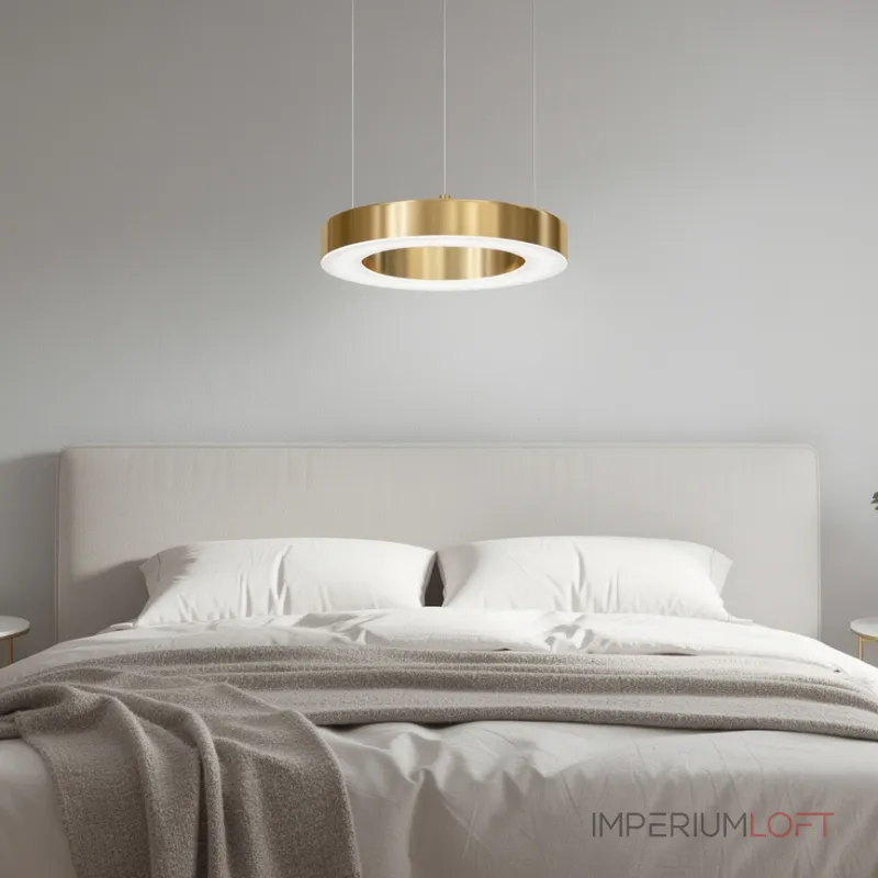 Подвесная люстра Light Ring Horizontal D40 Золотой с акриловым плафоном