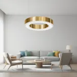 Подвесная люстра Light Ring Horizontal D40 Золотой с акриловым плафоном