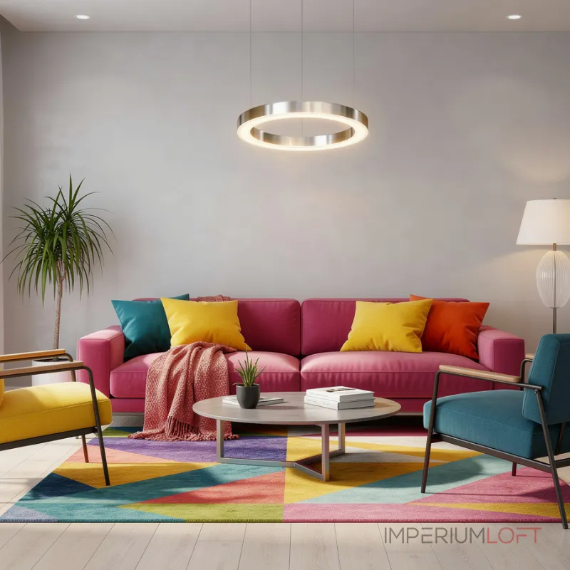 Подвесная люстра Light Ring Horizontal D30 Хром с акриловым плафоном