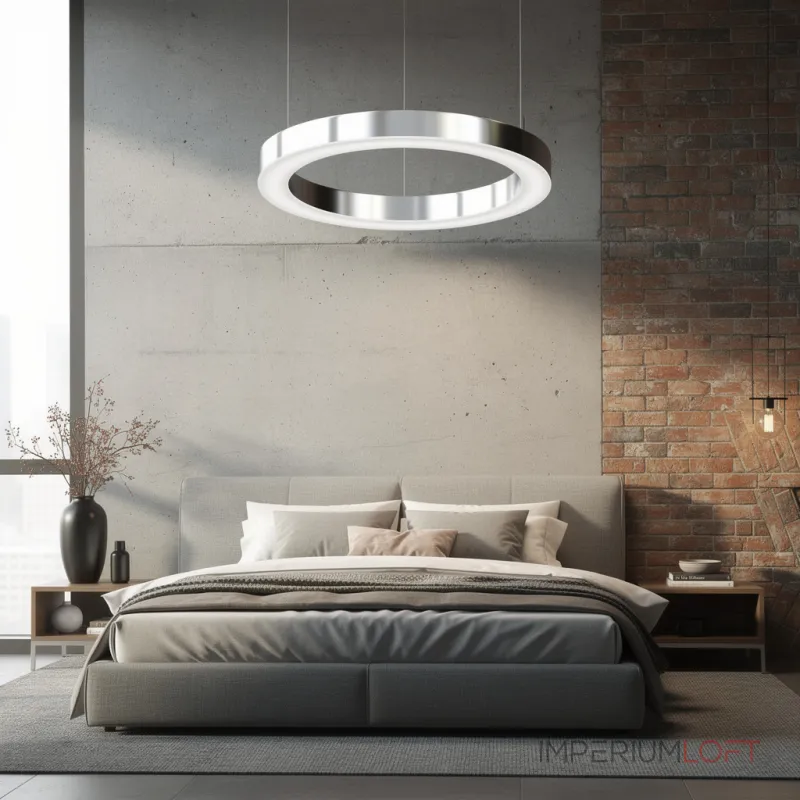 Подвесная люстра Light Ring Horizontal D30 Хром с акриловым плафоном