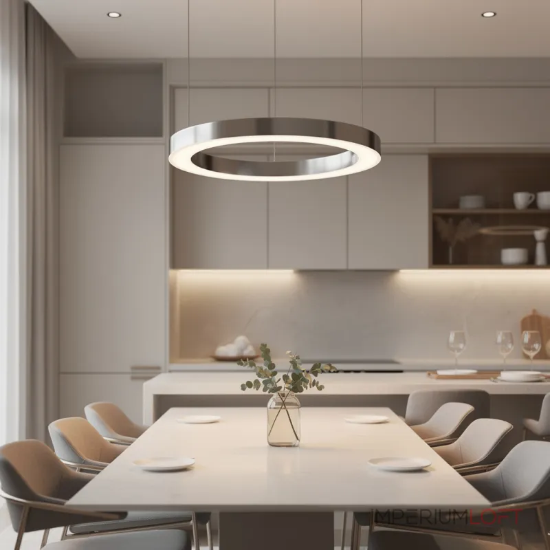 Подвесная люстра Light Ring Horizontal D40 Хром с акриловым плафоном Подвесная люстра Light Ring Horizontal D40 Хром с акриловым плафоном