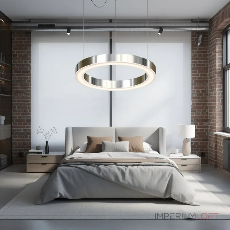 Подвесная люстра Light Ring Horizontal D40 Хром с акриловым плафоном Подвесная люстра Light Ring Horizontal D40 Хром с акриловым плафоном