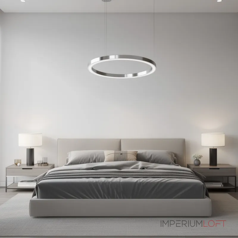 Подвесная люстра Light Ring Horizontal D60 Хром с акриловым плафоном