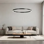 Подвесная люстра Light Ring Horizontal D150 Чёрный с акриловым плафоном