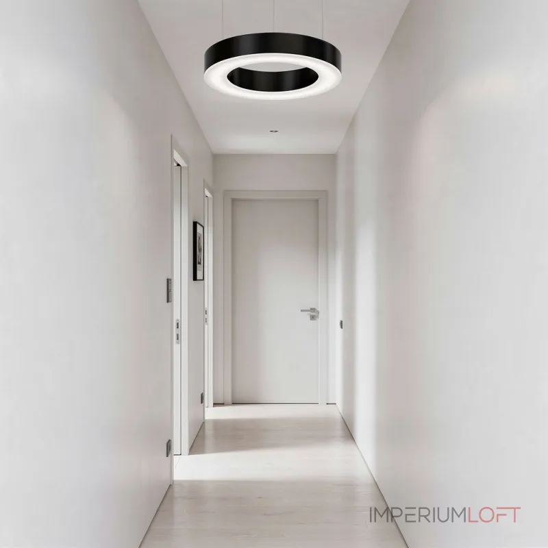 Подвесная люстра Light Ring Horizontal D30 Чёрный с акриловым плафоном