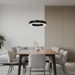 Подвесная люстра Light Ring Horizontal D30 Чёрный с акриловым плафоном