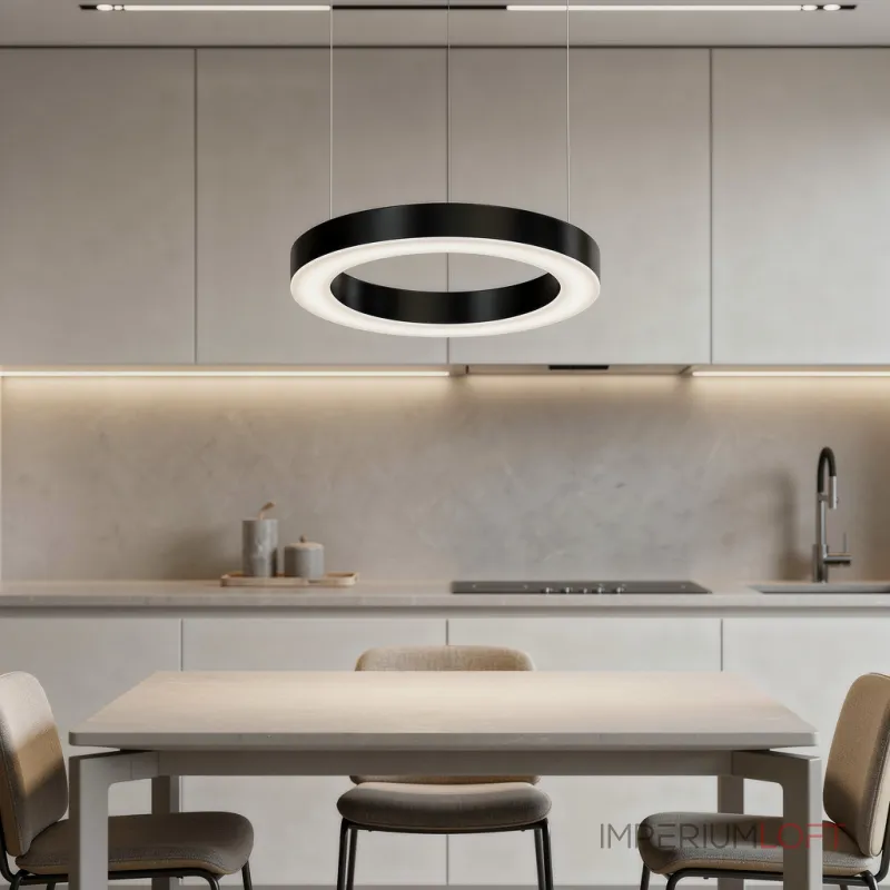 Подвесная люстра Light Ring Horizontal D40 Чёрный с акриловым плафоном Подвесная люстра Light Ring Horizontal D40 Чёрный с акриловым плафоном