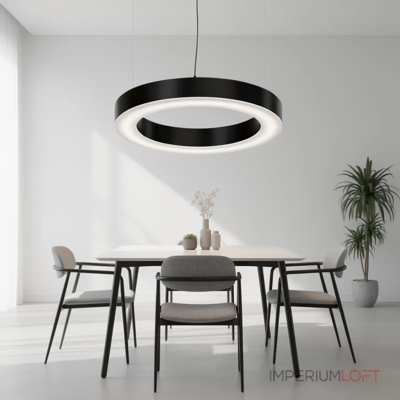 Подвесная люстра Light Ring Horizontal D40 Чёрный с акриловым плафоном Подвесная люстра Light Ring Horizontal D40 Чёрный с акриловым плафоном