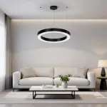 Подвесная люстра Light Ring Horizontal D50 Чёрный с акриловым плафоном