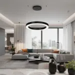 Подвесная люстра Light Ring Horizontal D50 Чёрный с акриловым плафоном