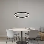 Подвесная люстра Light Ring Horizontal D80 Чёрный с акриловым плафоном
