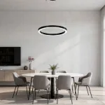 Подвесная люстра Light Ring Horizontal D80 Чёрный с акриловым плафоном
