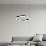 Подвесная люстра Light Ring Horizontal D80 Чёрный с акриловым плафоном
