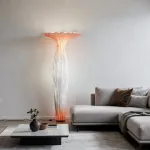 Торшер Aqua Creations Morning Glory H110 Orange с изящным текстильным плафоном