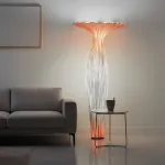 Торшер Aqua Creations Morning Glory H180 Orange с изящным текстильным плафоном