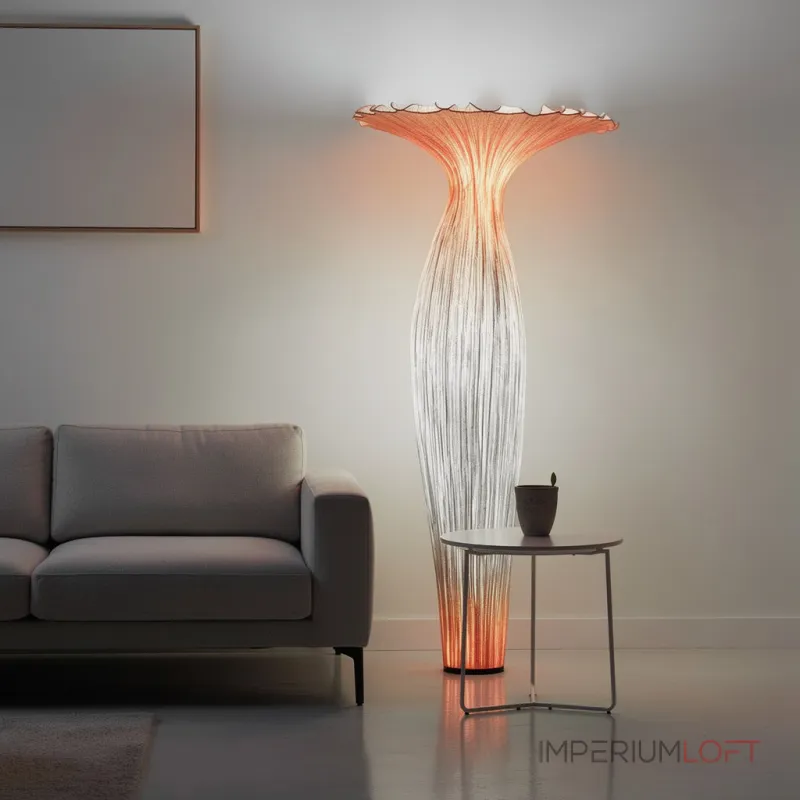 Торшер Aqua Creations Morning Glory H180 Orange с изящным текстильным плафоном Торшер Aqua Creations Morning Glory H180 Orange с изящным текстильным плафоном