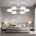 Люстра на штанге GEOMETRIC CH 6 White  в лаконичном строгом стиле