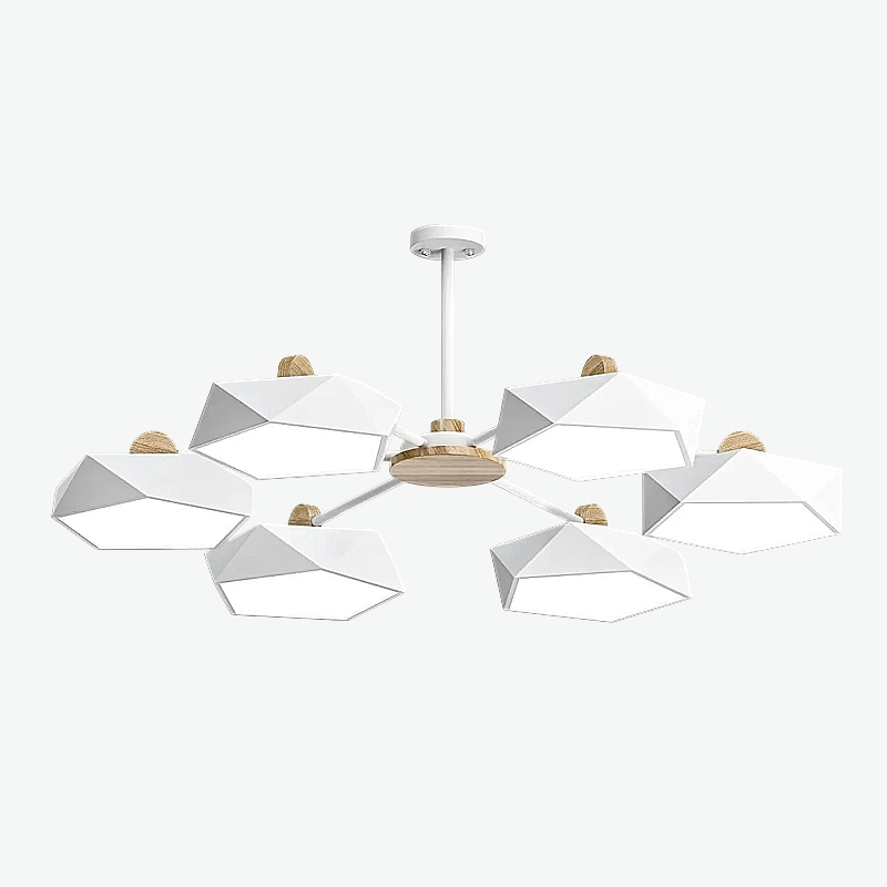 Люстра на штанге GEOMETRIC CH 6 White в лаконичном строгом стиле Люстра на штанге GEOMETRIC CH 6 White в лаконичном строгом стиле