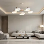 Люстра на штанге GEOMETRIC CH 5 White  в лаконичном строгом стиле