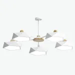 Люстра на штанге GEOMETRIC CH 5 White  в лаконичном строгом стиле