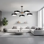Люстра на штанге GEOMETRIC CH 5 Black  в лаконичном строгом стиле