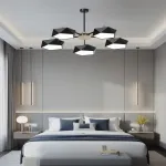 Люстра на штанге GEOMETRIC CH 5 Black  в лаконичном строгом стиле