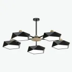 Люстра на штанге GEOMETRIC CH 5 Black  в лаконичном строгом стиле