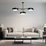 Люстра на штанге GEOMETRIC CH 3 Black  в лаконичном строгом стиле