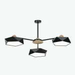 Люстра на штанге GEOMETRIC CH 3 Black  в лаконичном строгом стиле