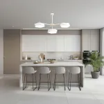 Люстра на штанге GEOMETRIC CH 3 White  в лаконичном строгом стиле