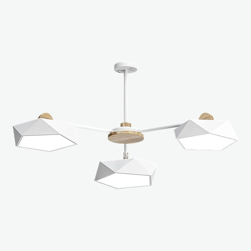 Люстра на штанге GEOMETRIC CH 3 White в лаконичном строгом стиле Люстра на штанге GEOMETRIC CH 3 White в лаконичном строгом стиле