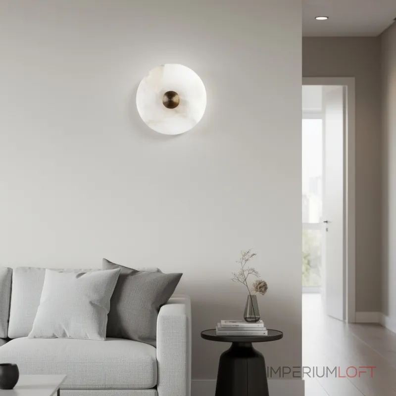 Светодиодный настенный светильник LEIA Marble D28 с плафоном из мрамора