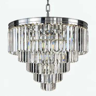 Подвесная люстра RH 1920s Odeon Clear Glass Fringe Chandelier D80 chrome