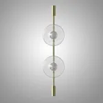 Бра Two Disks Brass со стеклянным плафонами дисками