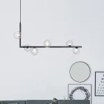 Подвесной светильник LINDA LONG P6 Black со стеклянными шарами