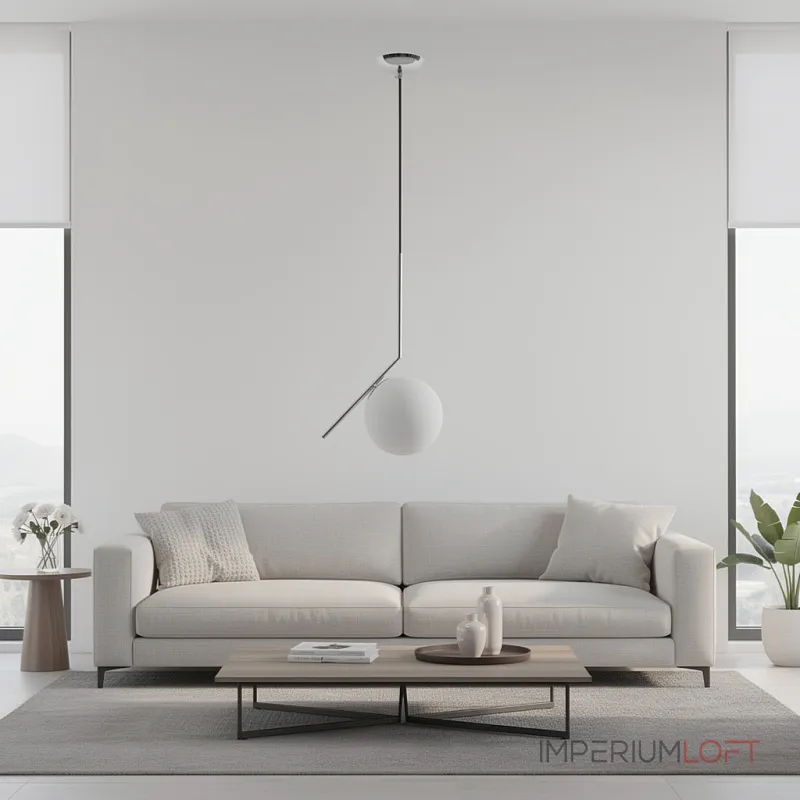Подвесной светильник FlexIC Lights Family Michael Anastassiades D30 Chrome со стеклянным плафоном в форме шара Подвесной светильник FlexIC Lights Family Michael Anastassiades D30 Chrome со стеклянным плафоном в форме шара