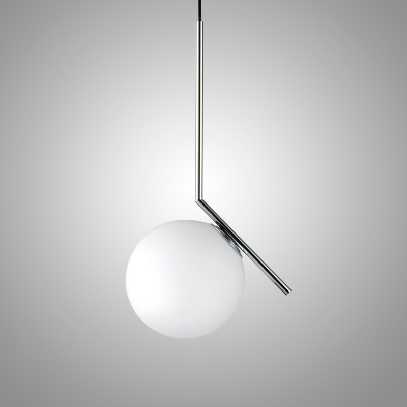 Подвесной светильник FlexIC Lights Family Michael Anastassiades D25 Chrome со стеклянным плафоном в форме шара Подвесной светильник FlexIC Lights Family Michael Anastassiades D25 Chrome со стеклянным плафоном в форме шара
