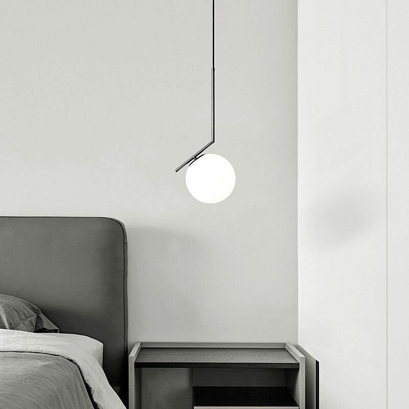 Подвесной светильник FlexIC Lights Family Michael Anastassiades D30 Chrome со стеклянным плафоном в форме шара Подвесной светильник FlexIC Lights Family Michael Anastassiades D30 Chrome со стеклянным плафоном в форме шара