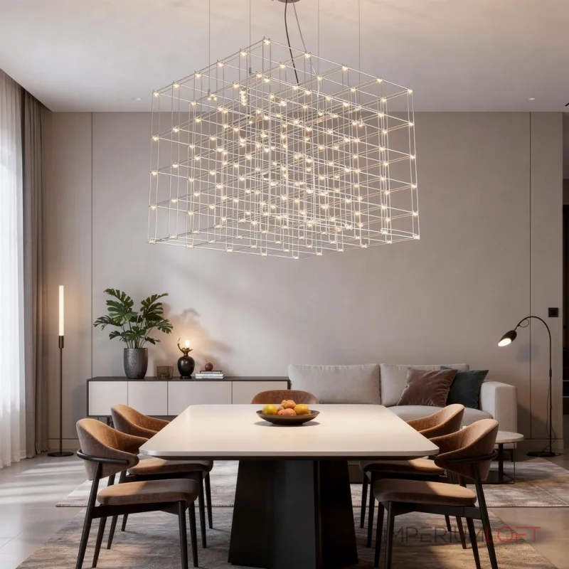Подвесная люстра Quasar Cosmos Square LED pendant light 300/300/300 геометрической формы Подвесная люстра Quasar Cosmos Square LED pendant light 300/300/300 геометрической формы